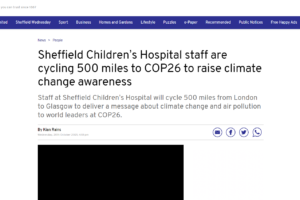 Sheffield Children’s Hospital staff are cycling 500 miles to COP26 to raise climate change awareness