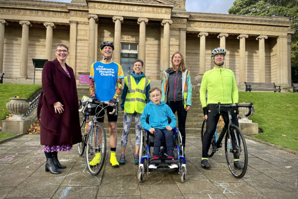 Phil and others pose at Sheffield's Mini Ride for their Lives 2021